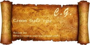 Czene György névjegykártya